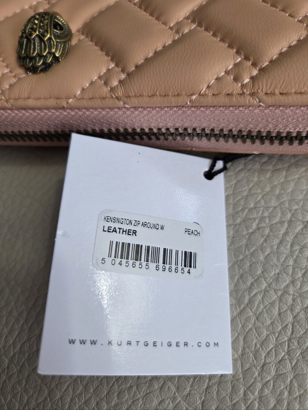 NWT - Kurt Geiger Women's Lambskin Leather Kensington Zip Around Wallet - Picture 8 of 8